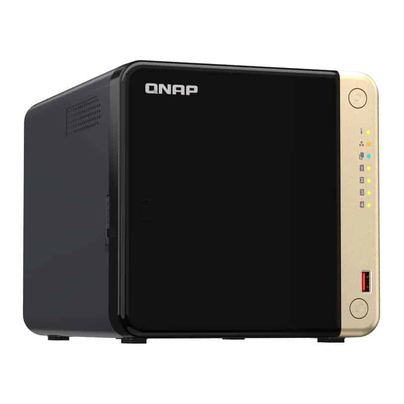 (image for) 4 Bay QNAP TS-464-8G NAS Enclosure, 8GB RAM, Celeron N5095 Quad Core, 4x SATA III, 2x M.2, 2x 2.5GbE, USB 3.2 Gen2, HDMI